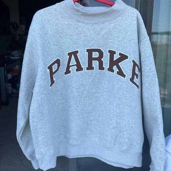 Parke Tops - Parke Light Gray Sweatshirt Parke Varsity Mockneck